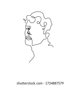 man in continuous one line face