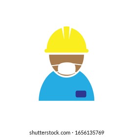 Man contractor icon vector logo template