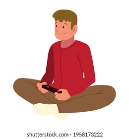 man with control video game