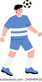 Hombre que controla la bola con su cabeza Ilustración