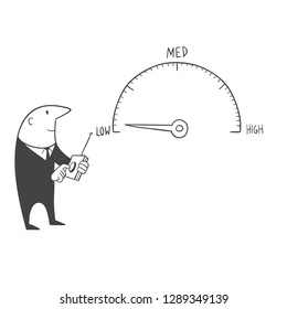 A man controls the performance of the company.