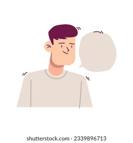 Man spricht mit leeren Ballon Vektorgrafik. Charaktere sprechen mit Chat-Blase Symbol Menschen flaches Design.