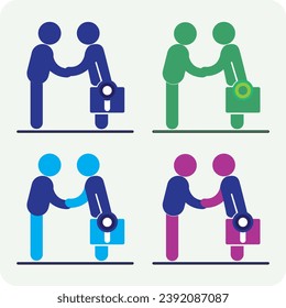 Man conversation, handshake icon vector illustration eps
