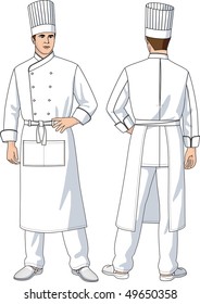 The man the cook in an apron with pockets