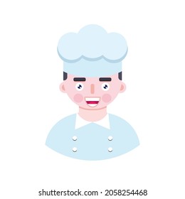 Hombre cocinar en un estilo plano con fondo blanco.