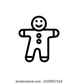 Man cookie icon Black and white outline vector