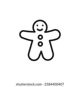 Man cookie icon black and white vector outline sign
