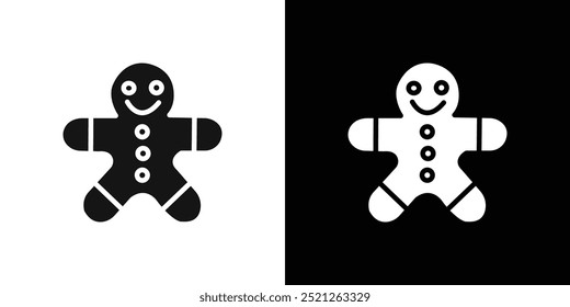 Man cookie icon Flat line illustration