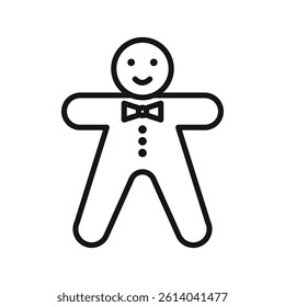 Man cookie icon line art vector