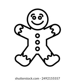 Man cookie icon linear logo mark in black and white