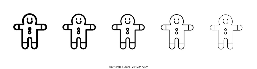 Man cookie icon thin line outline set or collection