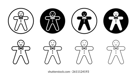 Man cookie icon Vector flat thin line illustration