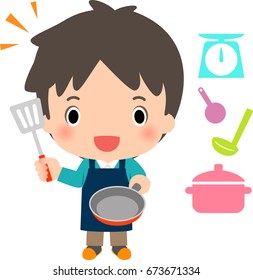A man cooking at home