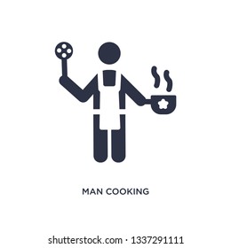 man cooking isolated icon. Simple element illustration from behavior concept. man cooking editable logo symbol design on white background. Can be use for web and mobile.