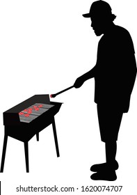 a man cooking , silhouette vector