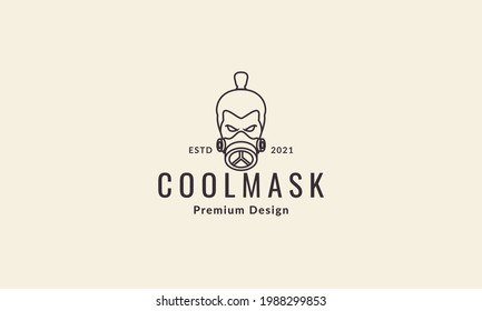man cool with smoke mask logo symbol vector icon illustration graphic design