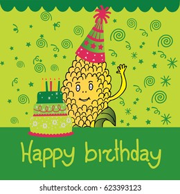 man corn birthday card