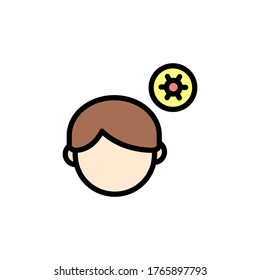 Man, coronavirus icon. Simple color with outline vector elements of viral pandemic icons for ui and ux, website or mobile application