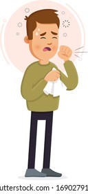 Hombre con tos y fiebre