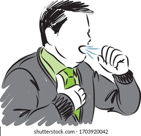 man with cough health problems vector illustration