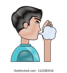 man coughing design