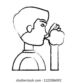 man coughing design