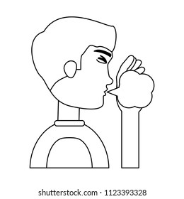 man coughing design