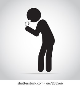 Man Coughing Icon. Medical Concept Illustration