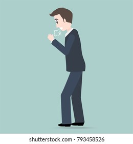 Man Coughing icon. Medical concept illustration