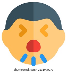 Man coughing as one of the symptom of corona virus