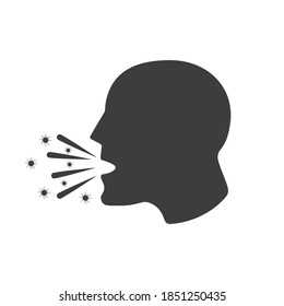 Man Coughing Spreading Germs Black Vector Stock Vector (Royalty Free ...