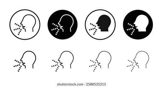man coughs icon line art vector