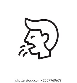 man coughs icon Outline vector for web ui