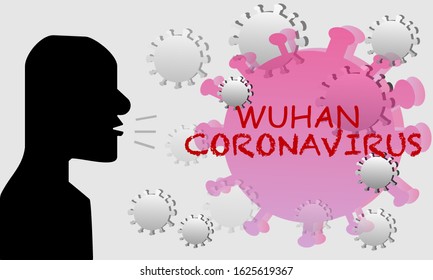 Man coughs spread deadly Wuhan influenza virus vector.