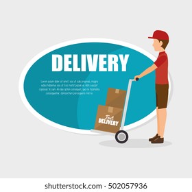 man courier delivery cardboard boxes