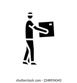man courier glyph icon vector. man courier sign. isolated symbol illustration