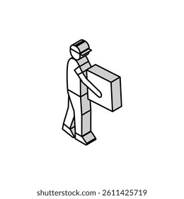 man courier isometric icon vector. man courier sign. isolated symbol illustration