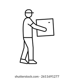 man courier line icon vector. man courier sign. isolated contour symbol black illustration