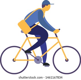 Man courier on a bicycle vector illustration