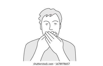 67 One Line Drawing Mouth Covered Images, Stock Photos & Vectors ...