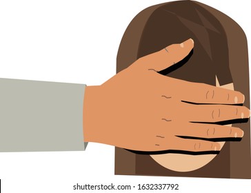 Man covering girls eyes vector