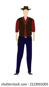 Man in cowboy festive folk clothes - Vector illustration
