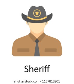 
Man in cowboy hat representing sheriff icon 
