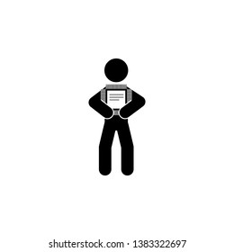 Man with CPU icon. Simple glyph, flat vector of technology with people icons for UI and UX, website or mobile application