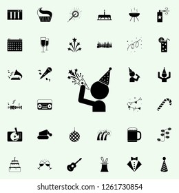 a man with a cracker icon. Party icons universal set for web and mobile