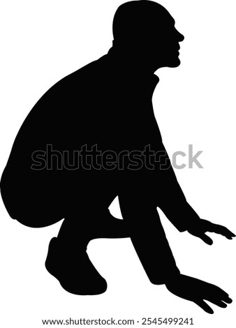 a man crawling body silhouette vector