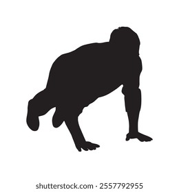 Man crawling silhouette black and white icon design