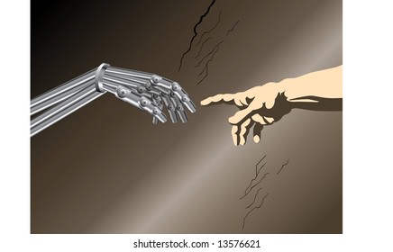 man creates technology