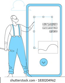 A man creating interface design
