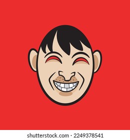 a man with a creepy fake smile